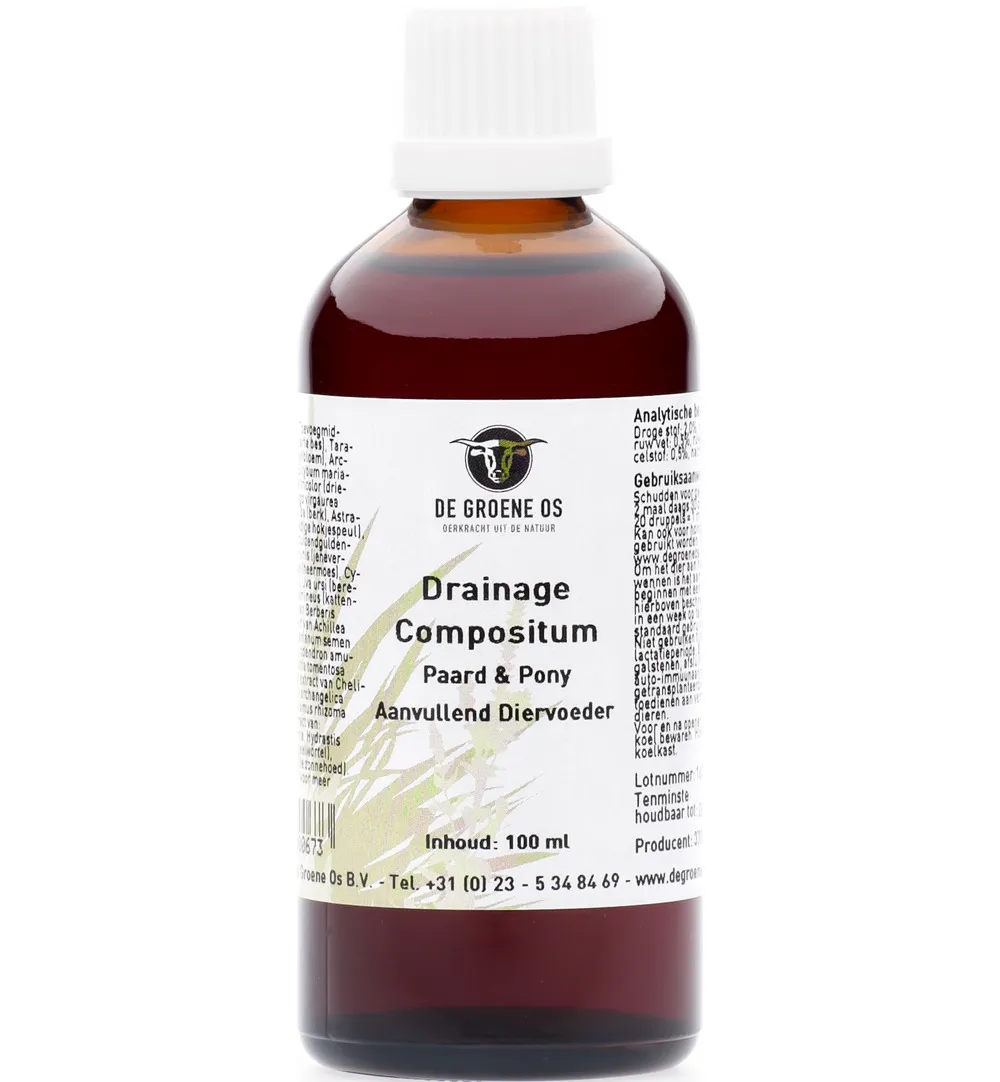Degroene Os Drainage Compositum Paard/Pony (100 ml)