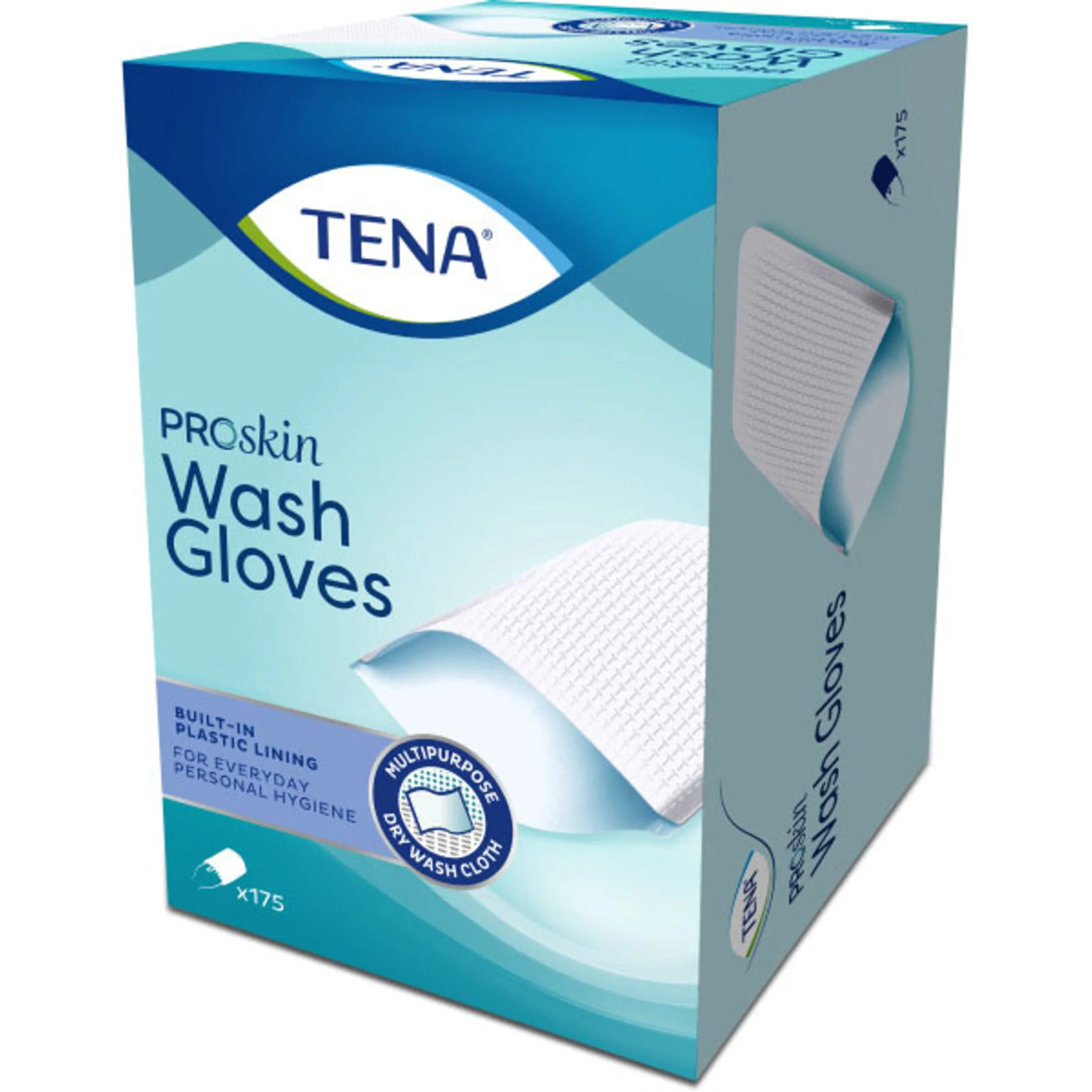 Tena Washandje Met Plastic Voering (175 stuks)