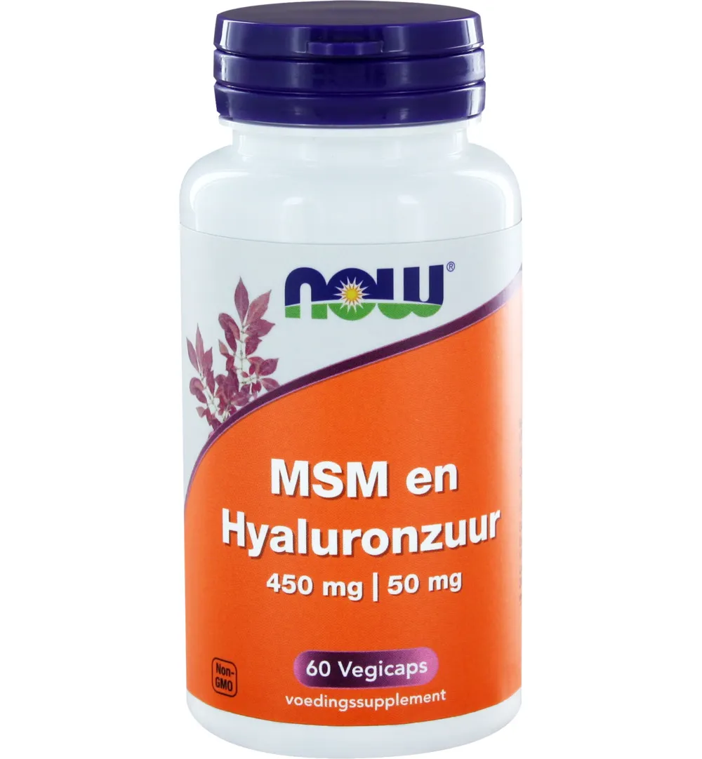 Now Msm 450 Mg En Hyaluronzuur 50 Mg (60 vega capsules)