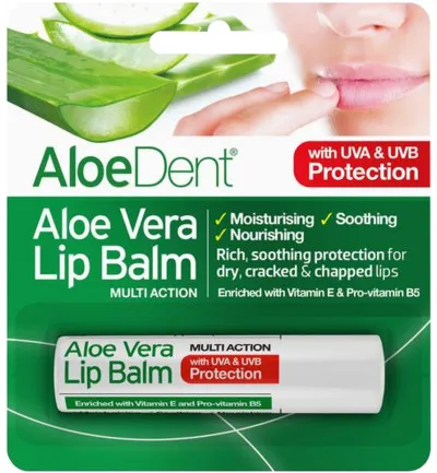 Optima Aloe dent aloe vera lippenbalsem stick (4 gr)