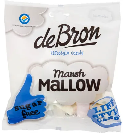 De Bron Marshmallows suikervrij (75 gr)