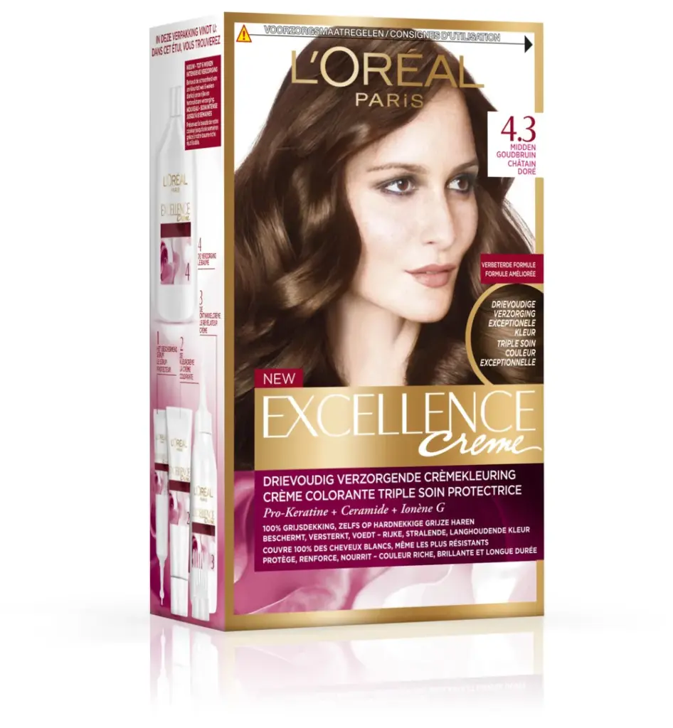L'Oréal Excellence 4.3 Midden Goudbruin (1 set)