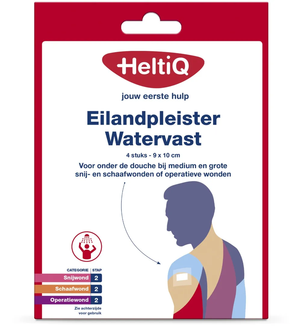HeltiQ Eilandpleister watervast 9 x 10 cm (4 stuks)