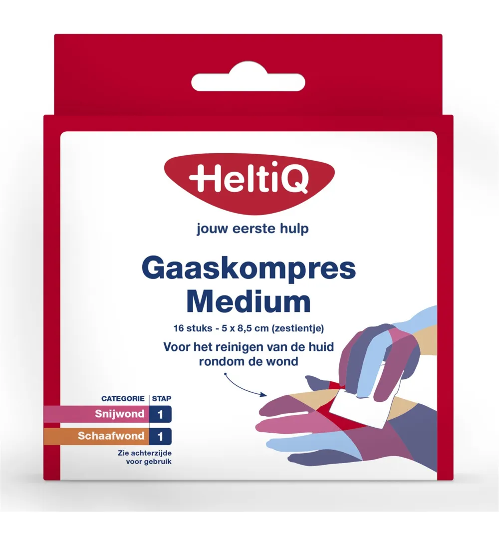 Heltiq Gaaskompres 8.5 X 5 Cm Zestientje (16 stuks)
