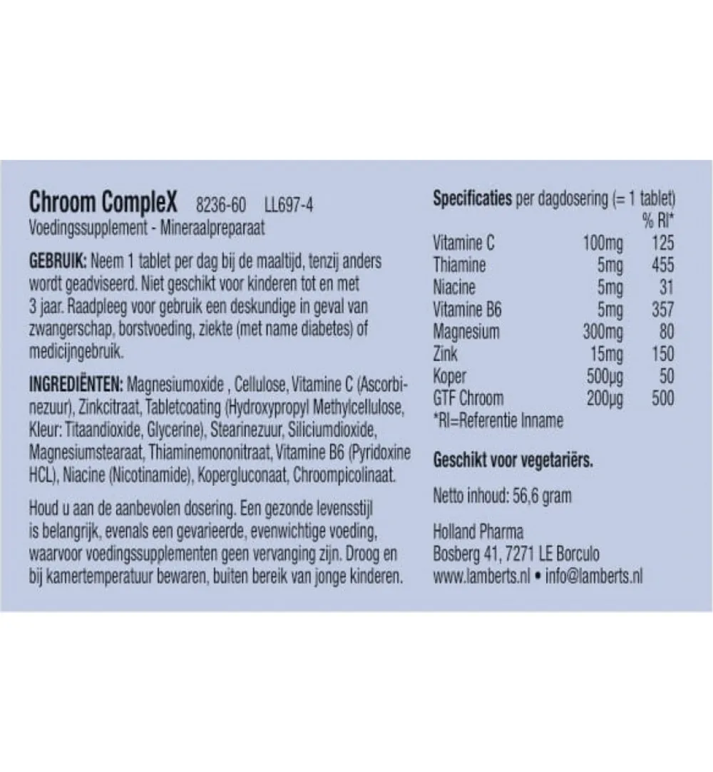 Lamberts Chroom Complex (60 Tabletten)