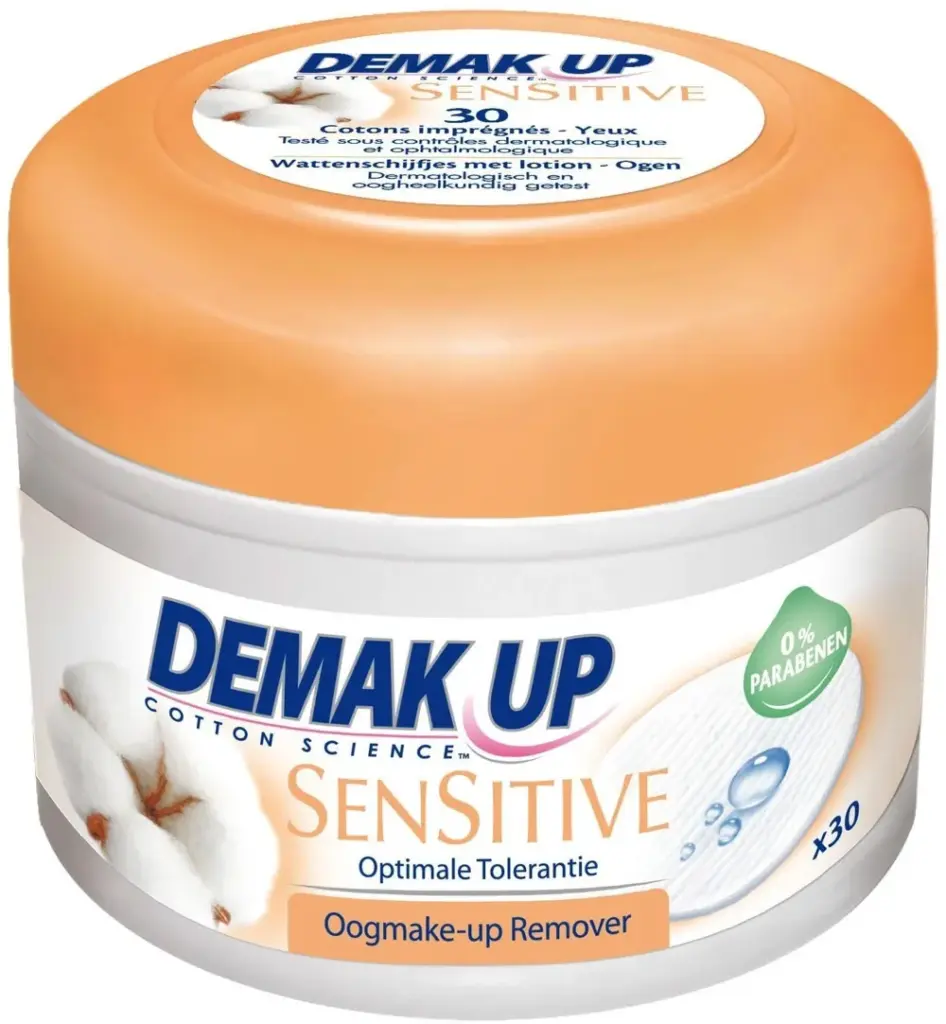 Demak Up Pads met lotion oogmake up reiniger senstive (30 stuks)
