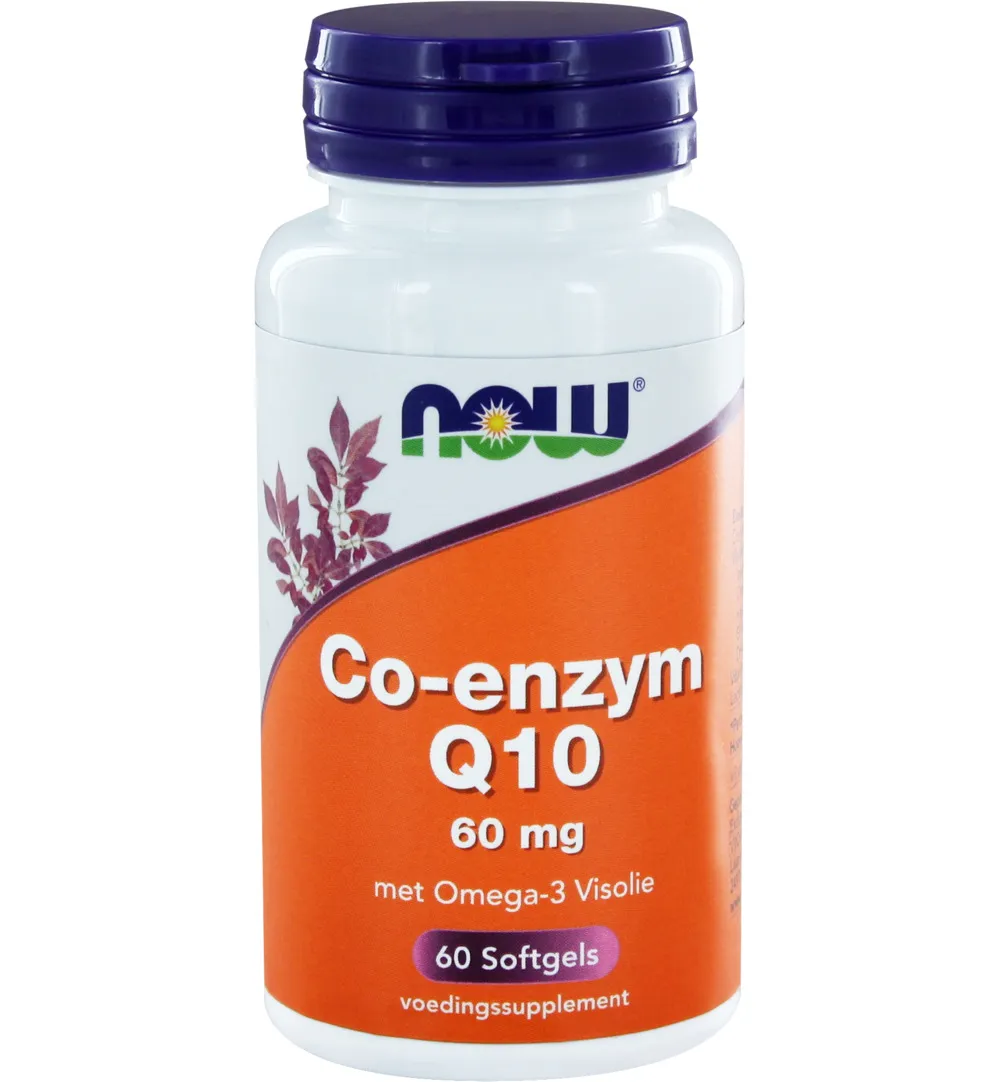 Now Co-Enzym Q10 60 Mg Met Omega-3 Visolie (60 Softgels)