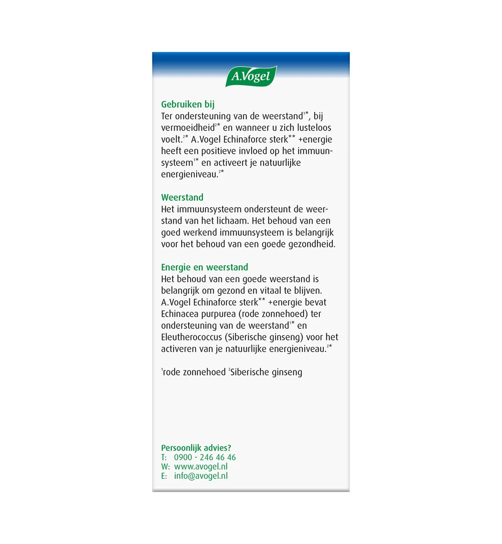 A.Vogel Echinaforce Tablet Sterk & Energie (30 Tabletten) - image 3