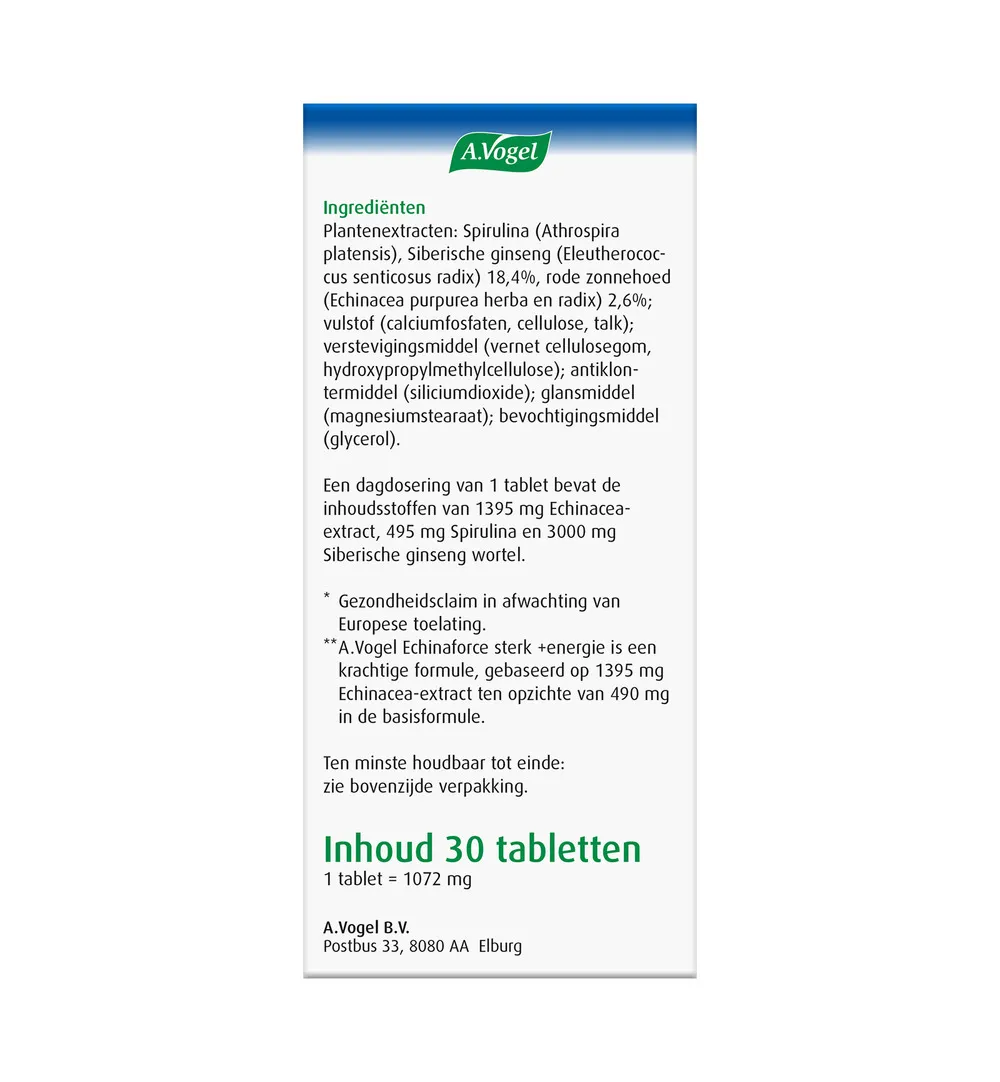 A.Vogel Echinaforce Tablet Sterk & Energie (30 Tabletten) - image 4