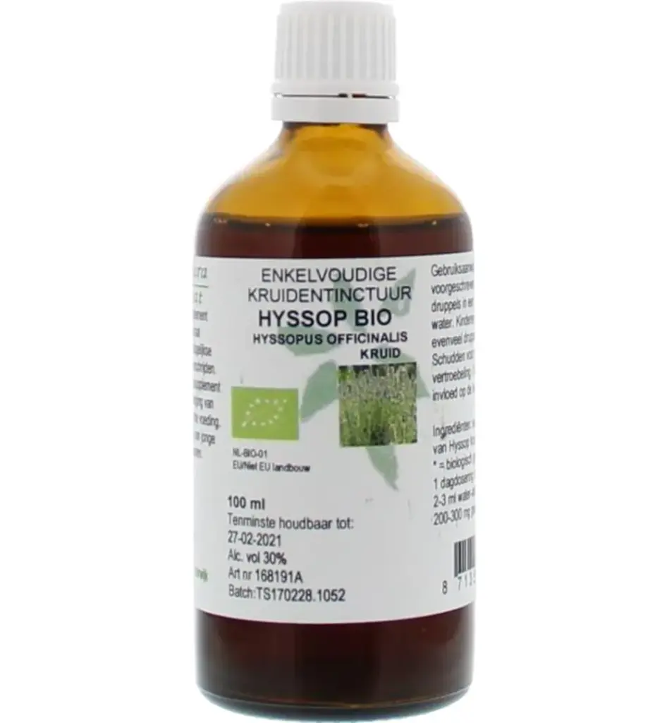 De Cruydhof Hyssopus officinalis herba / hyssop tinctuur bio (100 ml)