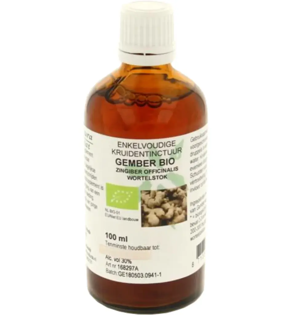 De Cruydhof Zingiber officinalis rhiz/gember tinctuur bio (100 ml)