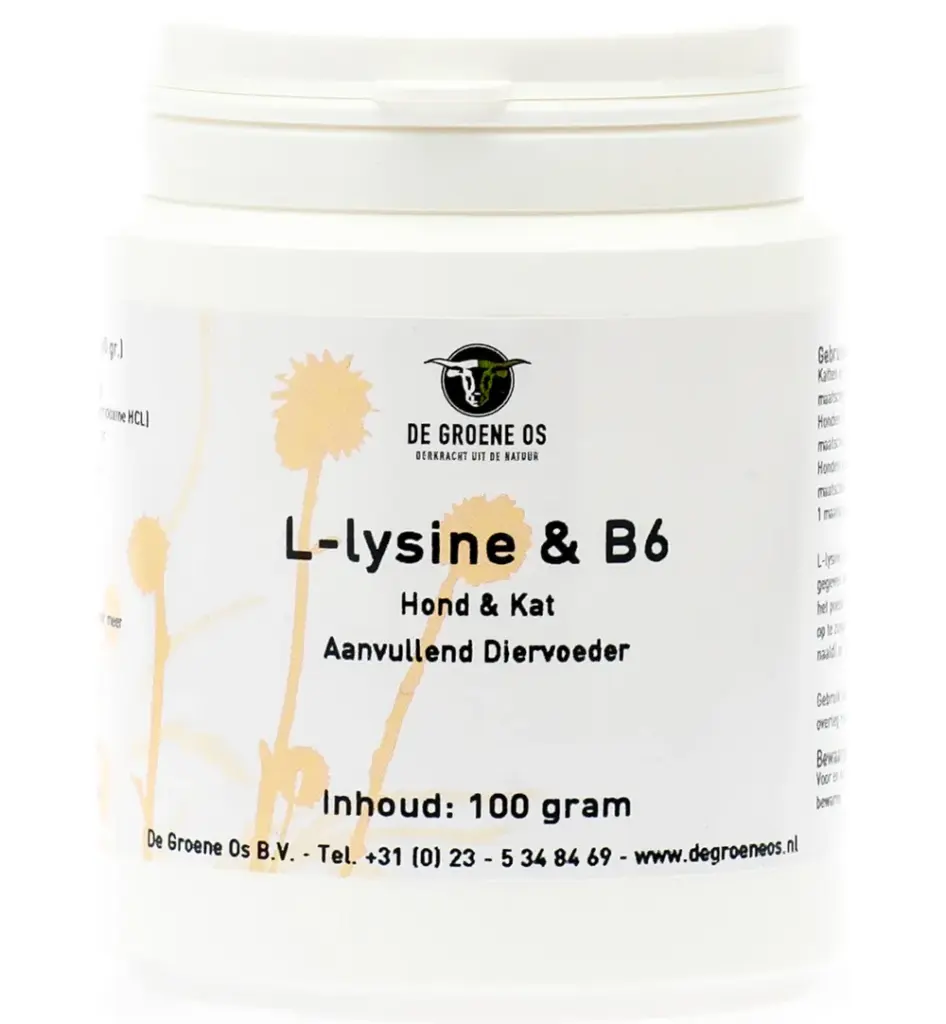 Degroene Os L-Lysine En Vitamine B6 Hond/Kat (100 gr)