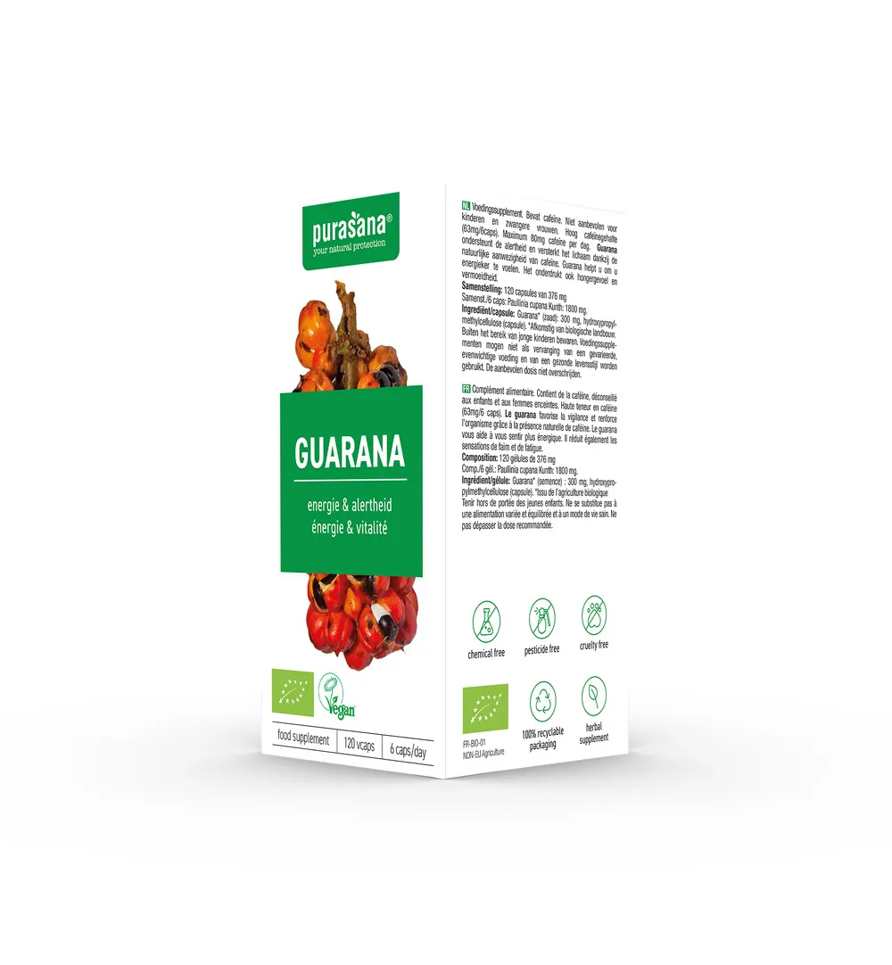 Purasana Guarana Vegan Bio (120 vega capsules) - image 4