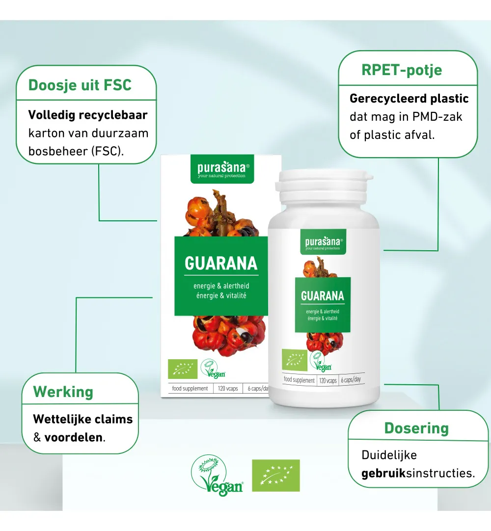 Purasana Guarana Vegan Bio (120 vega capsules) - image 8