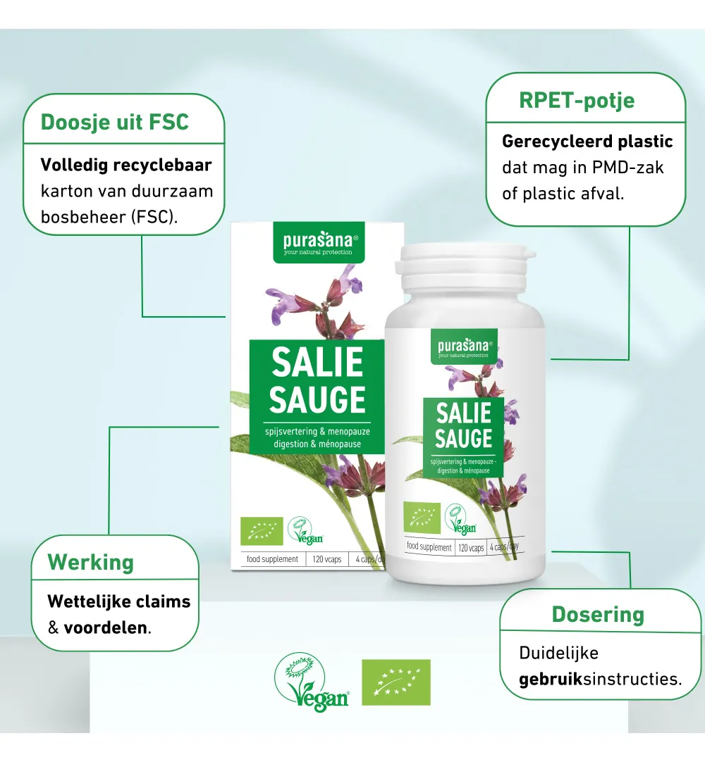 Purasana Salie/Sauge Vegan Bio (120 vega capsules) - image 8