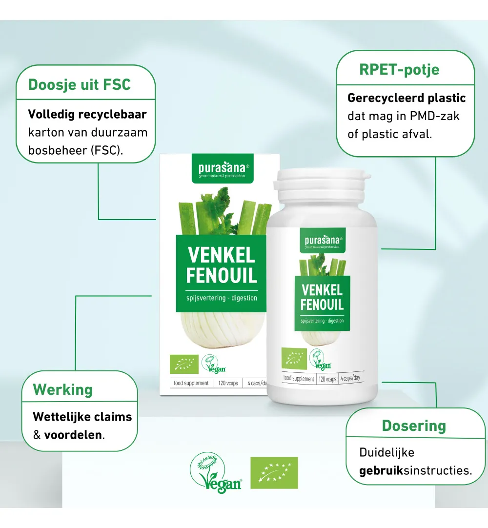 Purasana Venkel/Fenouil Vegan Bio (120 vega capsules) - image 8