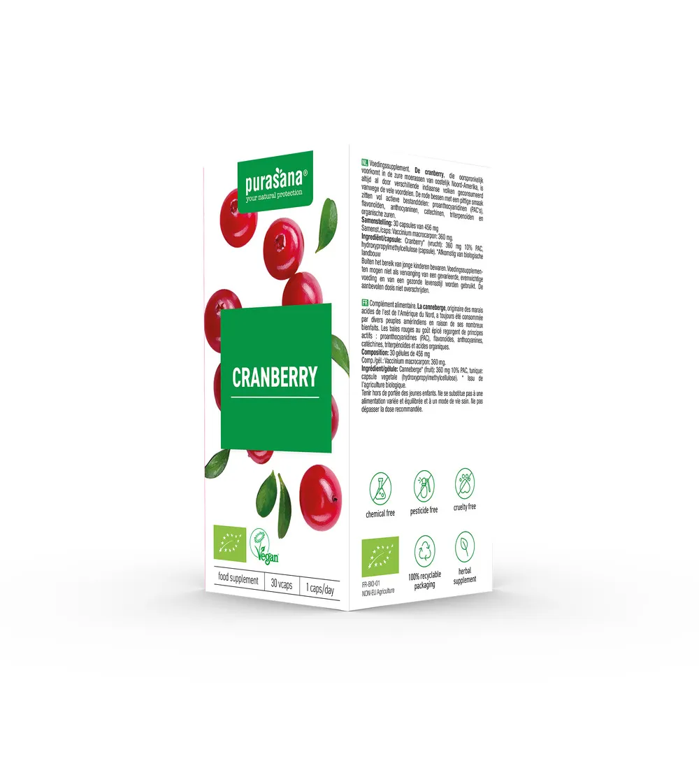 Purasana Cranberry/Canneberge Vegan Bio (30 vega capsules) - image 3