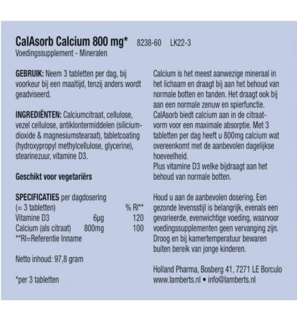 Lamberts Calasorb (60 tabletten)