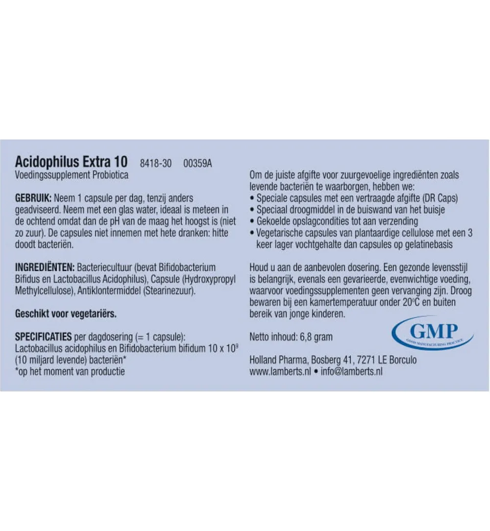 Lamberts Acidophilus Extra 10 (30 vega capsules)