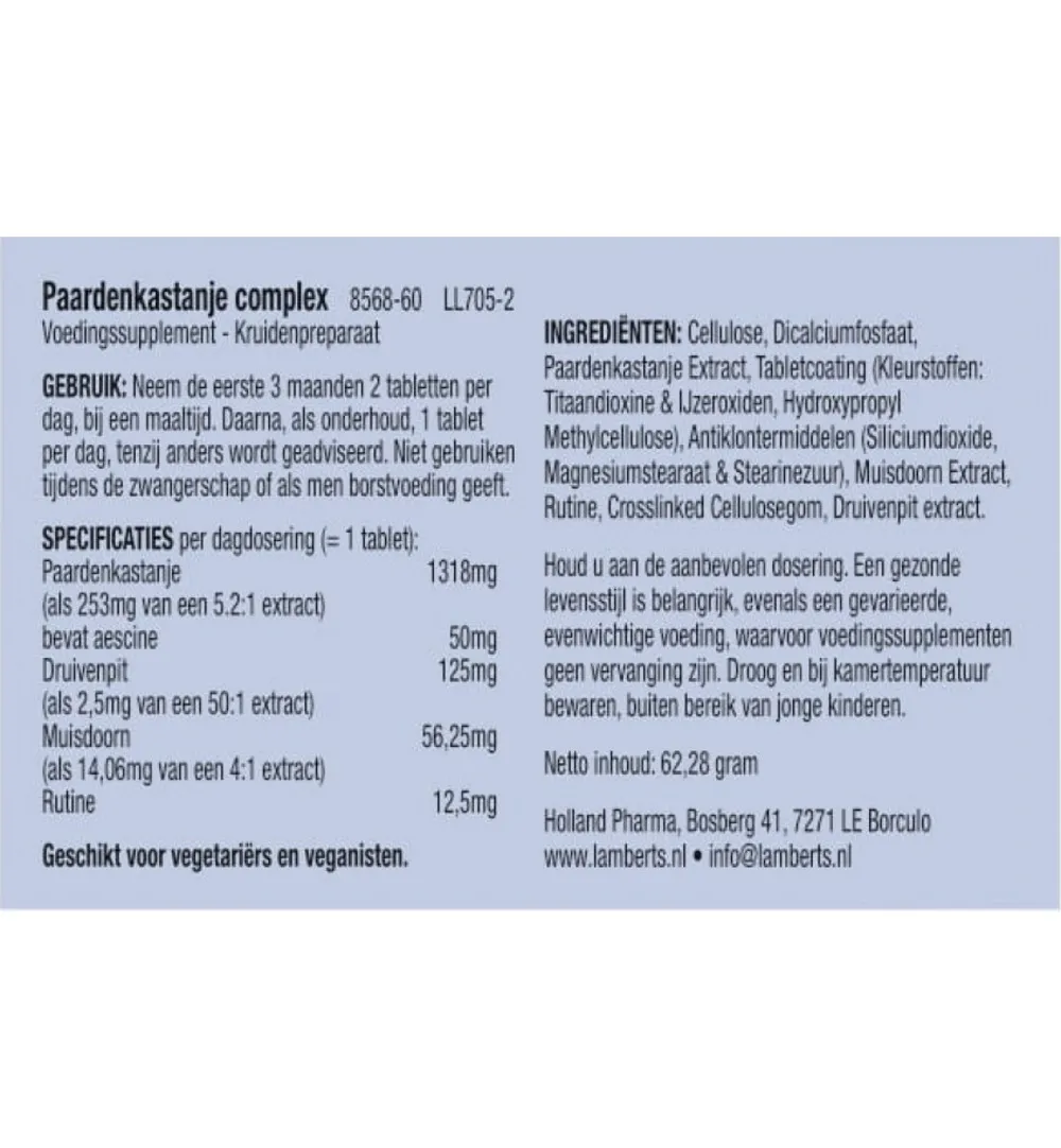 Lamberts Paardekastanje Complex (60 tabletten)
