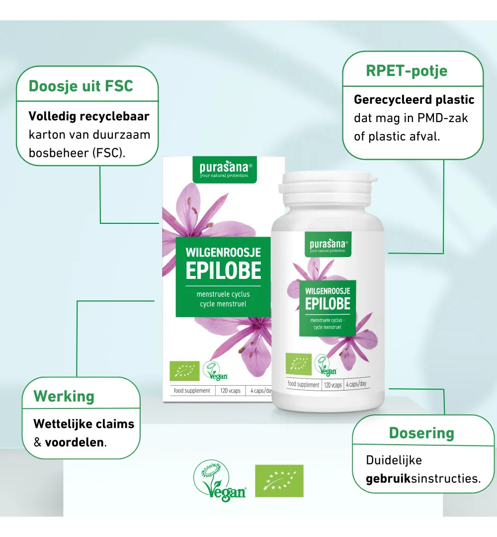 Purasana Wilgenroosje/Epilobe Vegan Bio (120 capsules) - image 8