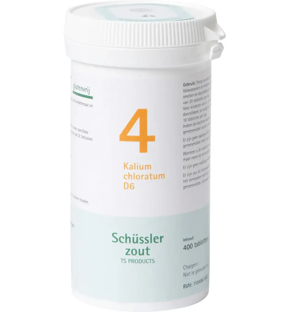 Pfluger Kalium chloratum 4 D6 Schussler (400 tabletten)