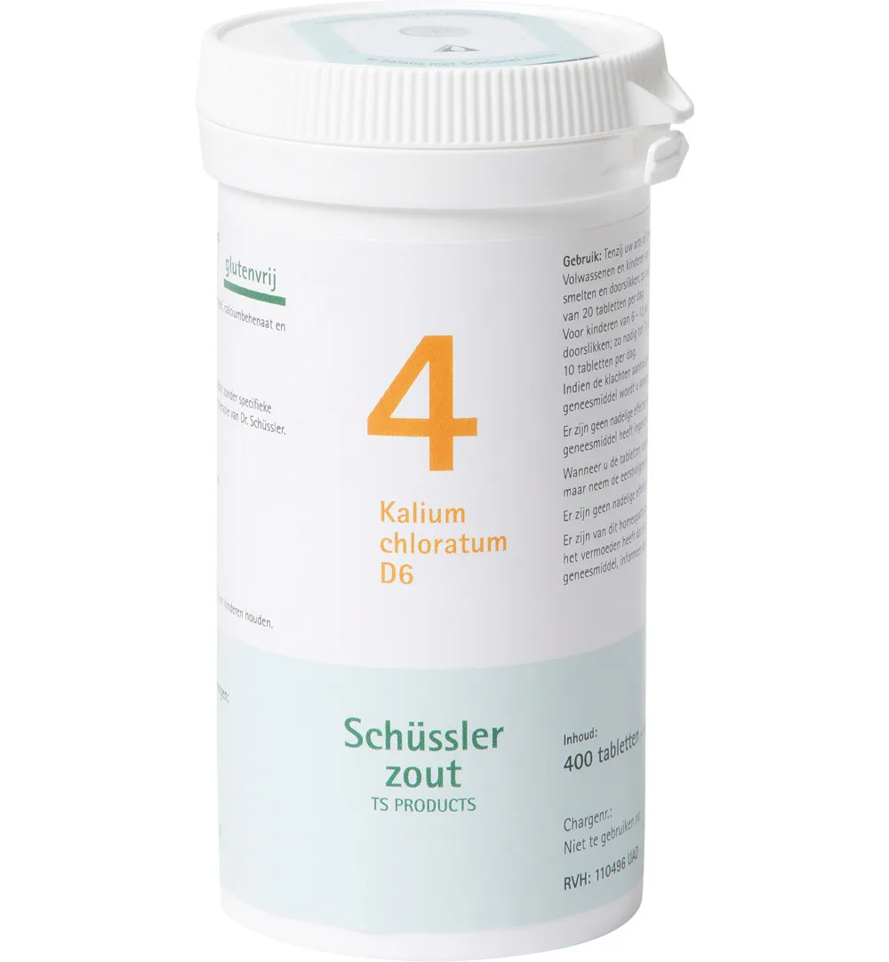 Pfluger Kalium chloratum 4 D6 Schussler (400 tabletten)