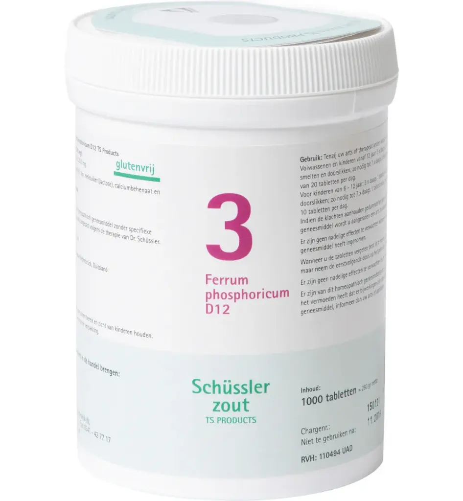 Pfluger Ferrum Phosphoricum 3 D12 Schussler (1000 tabletten)