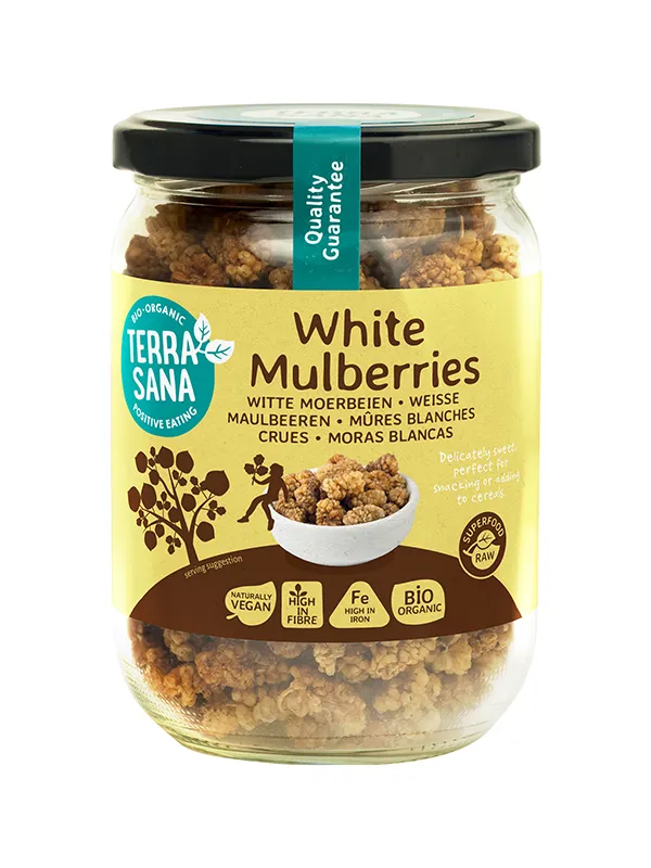 Terrasana Raw Moerbei Bessen Wit In Glas Bio (190 gr)