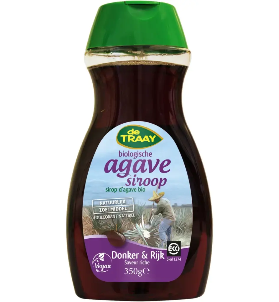 De Traay Agavesiroop donker en rijk bio (350 gr)