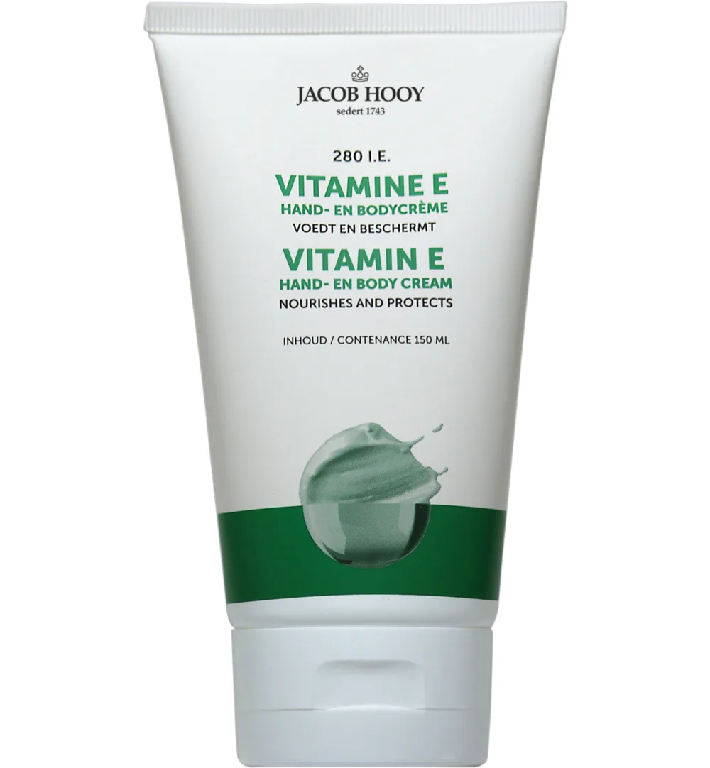 Jacob Hooy Vitamine E hand en bodycreme tube (150 ml)