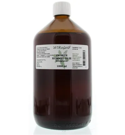 De Cruydhof Zwarte kummel olie koudgeperst (1000 ml)