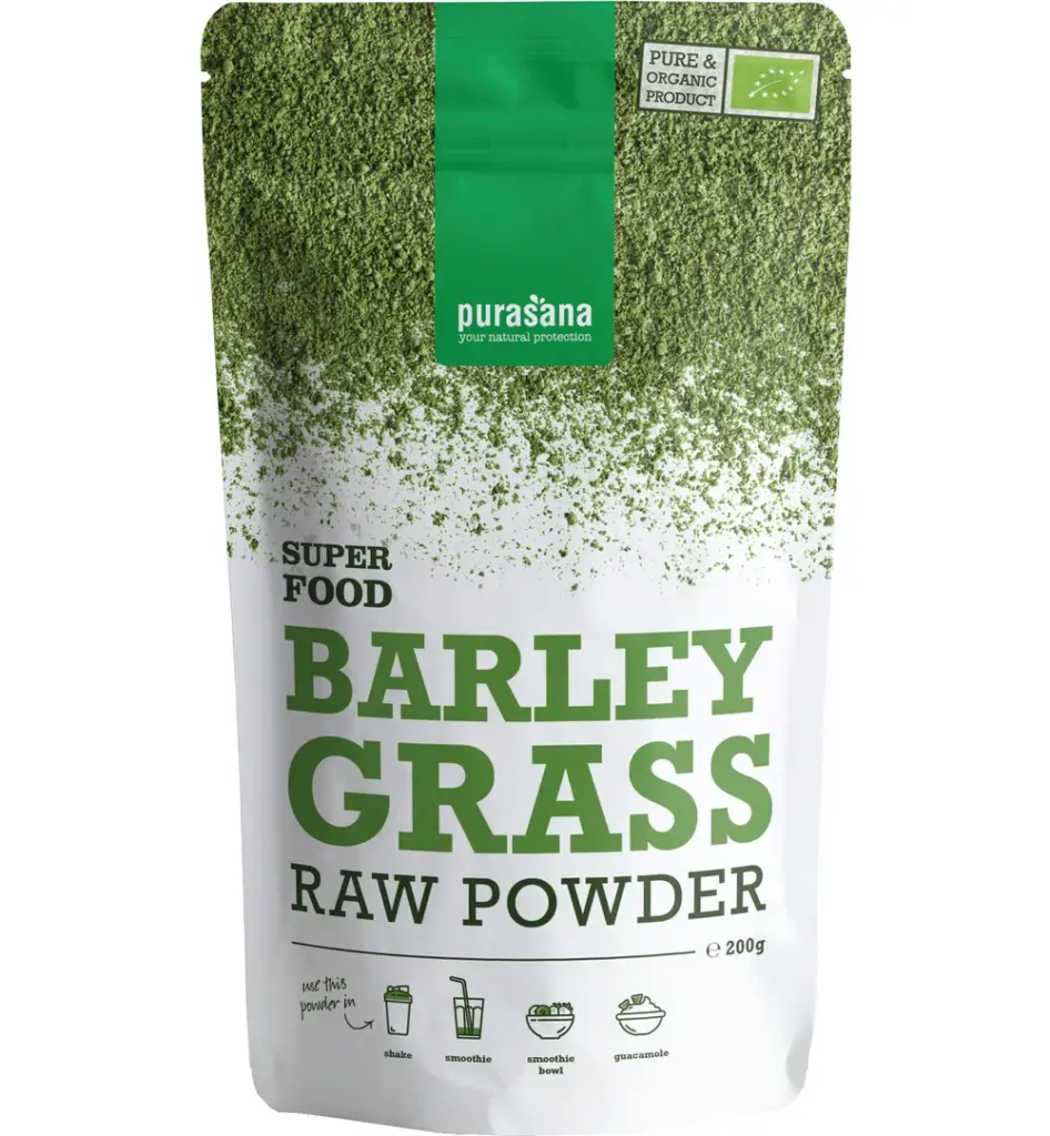 Purasana Gerstegras Poeder/Poudre Herbe D'Orge Vegan Bio (200 gr)