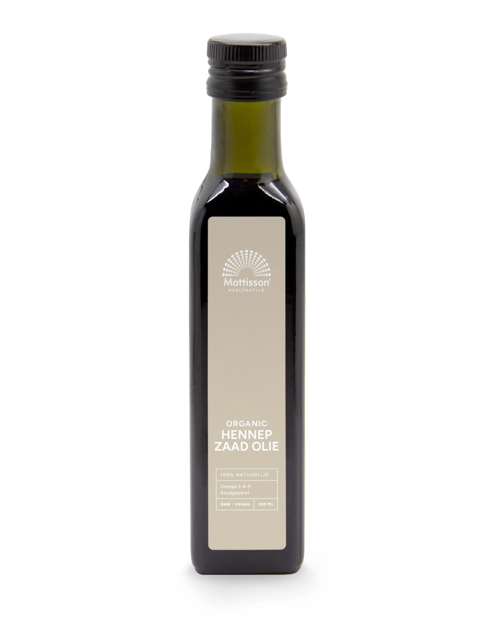Mattisson Hennepzaadolie Raw Koudgeperst Bio (250 ml)