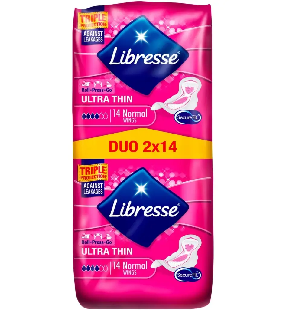 Libresse Freshness & protection ultra+ met vleugel (28 stuks)