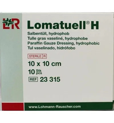 Lomatuell H gaasverband 10 cm x 10 cm (10 stuks)
