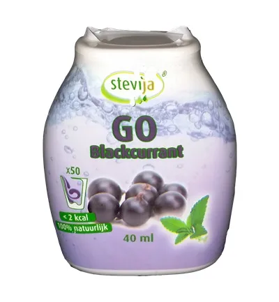 SteviJa Stevia limonadesiroop go blackcurrant (40 ml)