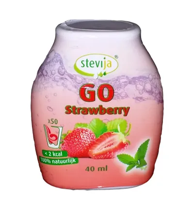 SteviJa Stevia limonadesiroop go strawberry (40 ml)