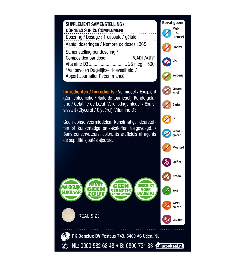 Lucovitaal Vitamine D3 25mcg (365 capsules) - image 3