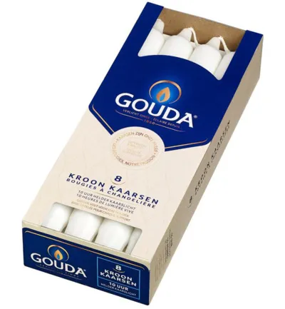 Gouda Kroonkaars Wit 240/24 (8 stuks)