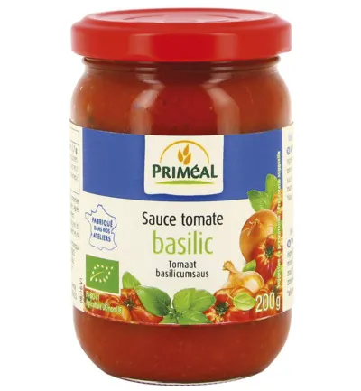 Priméal Tomatensaus Basilicum Bio (200 gr)