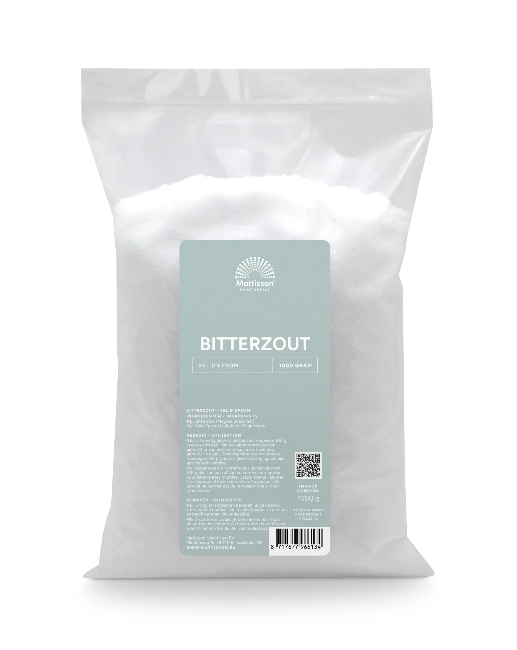 Mattisson Bitterzout Epsom Zout Magnesiumsulfaat (1000 gr)