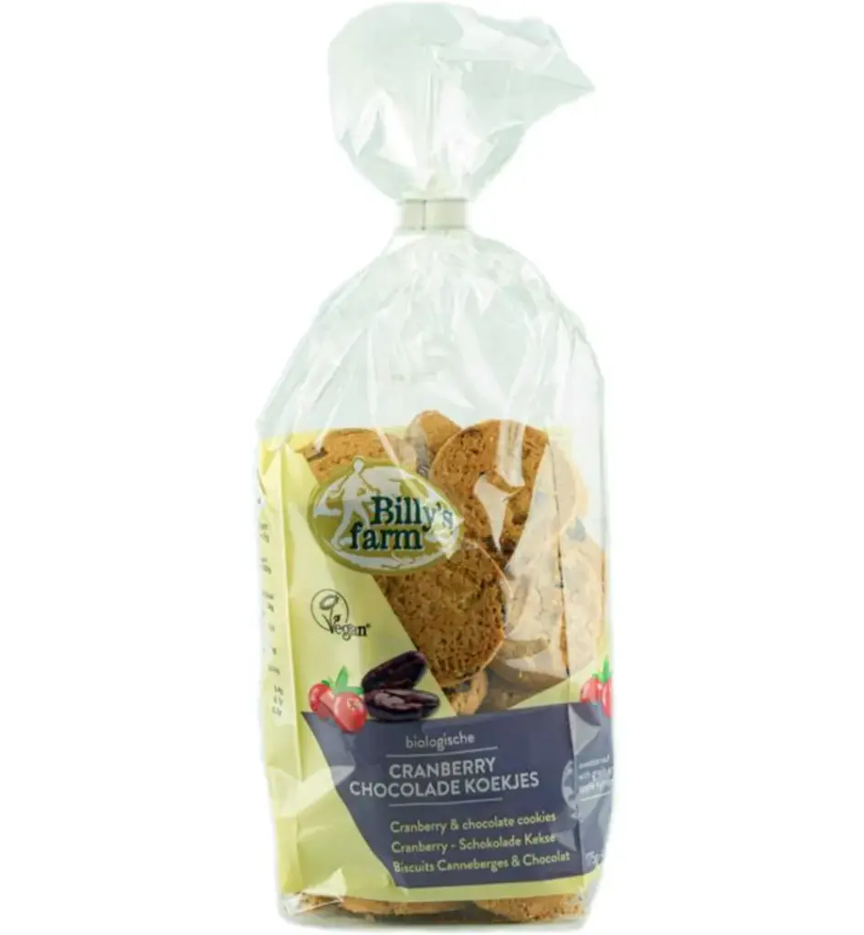 Billy's Farm Cranberry choco cookies bio (175 gr)