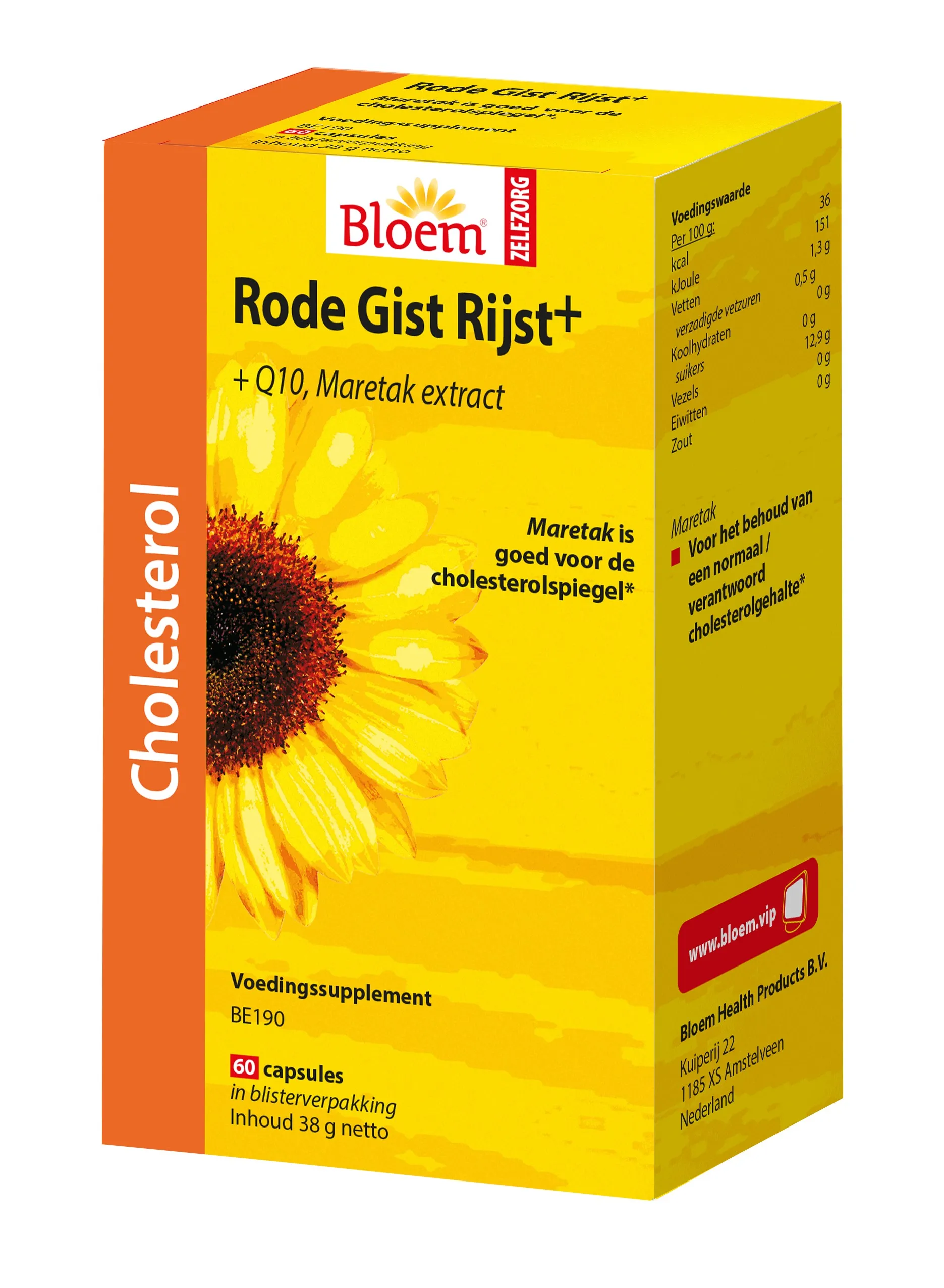 Bloem Rode Gist Rijst + (60 capsules)