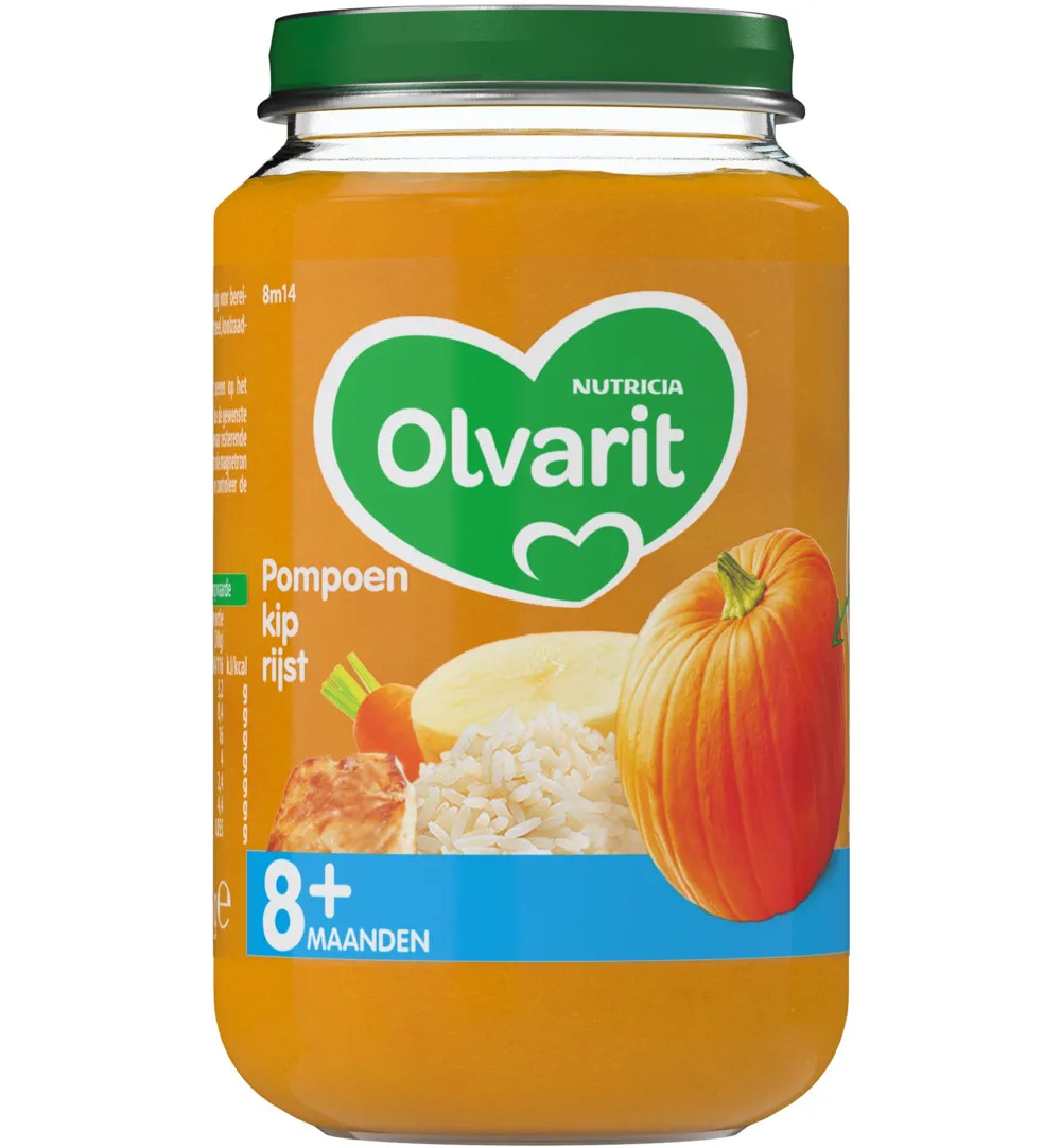 Olvarit Pompoen kip rijst 8M14 (200 gr)