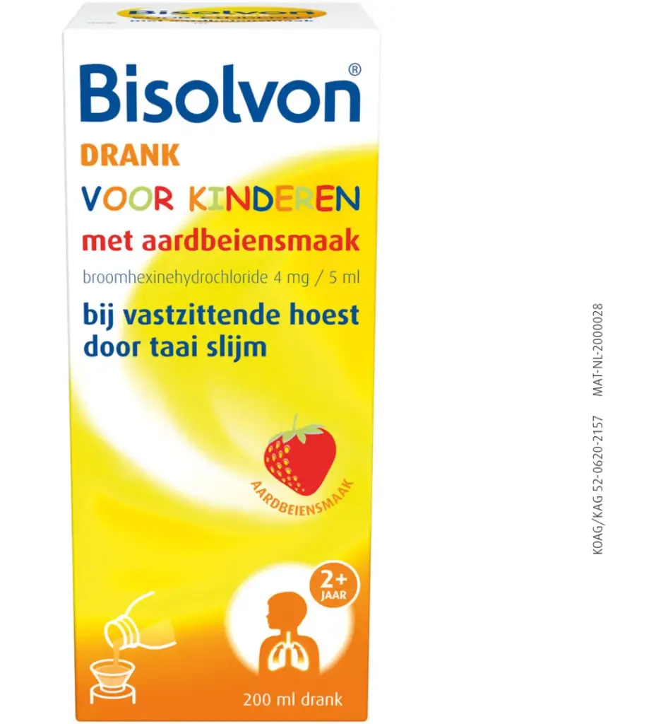 Bisolvon Drank Kind Aardbei (200 ml)