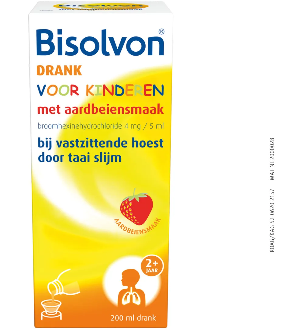 Bisolvon Drank Kind Aardbei (200 ml)