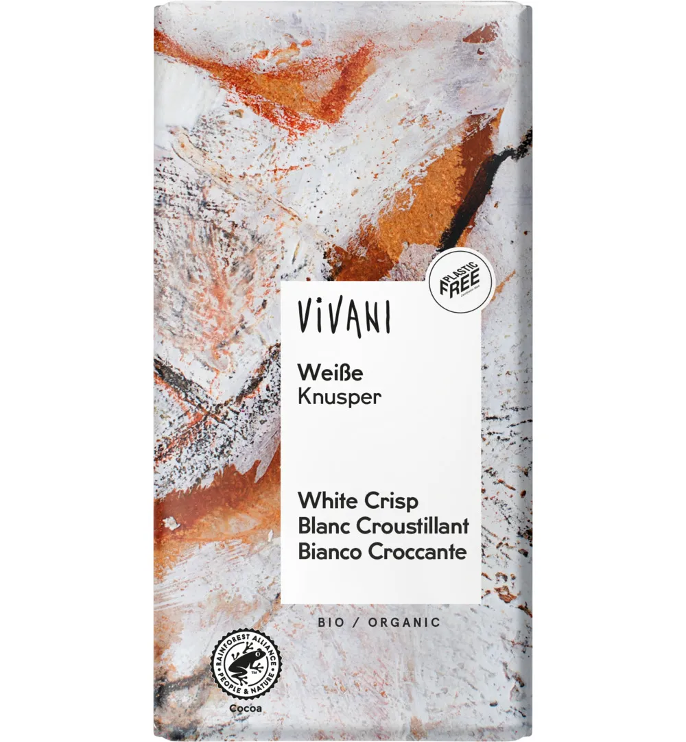 Vivani Chocolade Wit Met Rice Crispies Bio (100 gr)