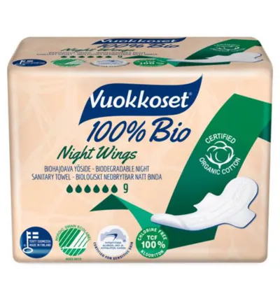 Vuokko set Bio Maandverband night wing (9 stuks)