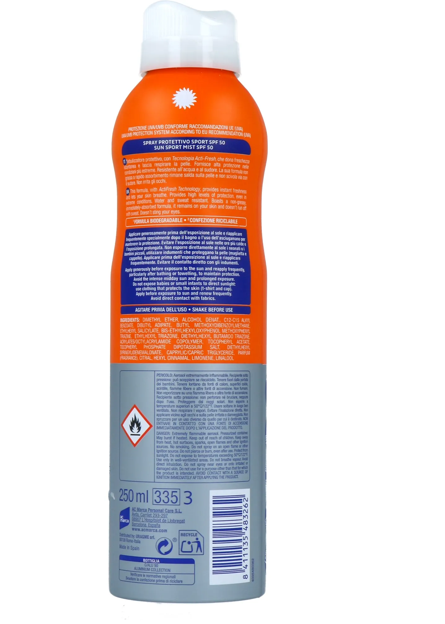 Ecran Sun Milk Spray Invisible Sport (250 ml)
